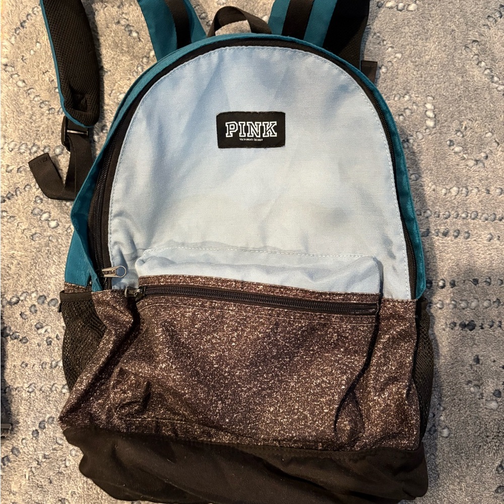 PINK Victoria's Secret Teal and Black womens Backpack